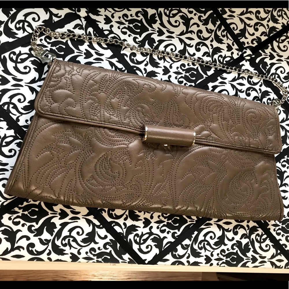 CLOSET CLOSING! Beautiful Brown Leather w/stitch design by BCBG